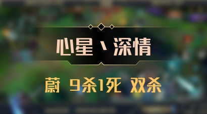 【心星丶深情】蔚 9杀1死 双杀