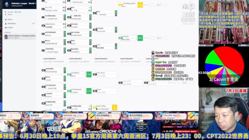 【2022-07-03 23点场】边哥BeenGor：直播：街霸5官方CPT世界勇士赛首站
