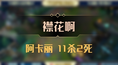 【襟花啊】阿卡丽 11杀2死