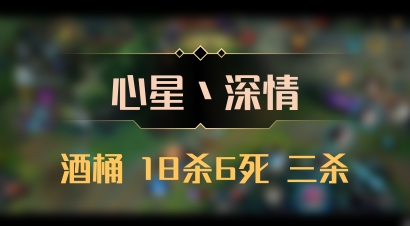 【心星丶深情】酒桶 18杀6死 三杀