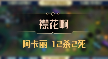 【襟花啊】阿卡丽 12杀2死