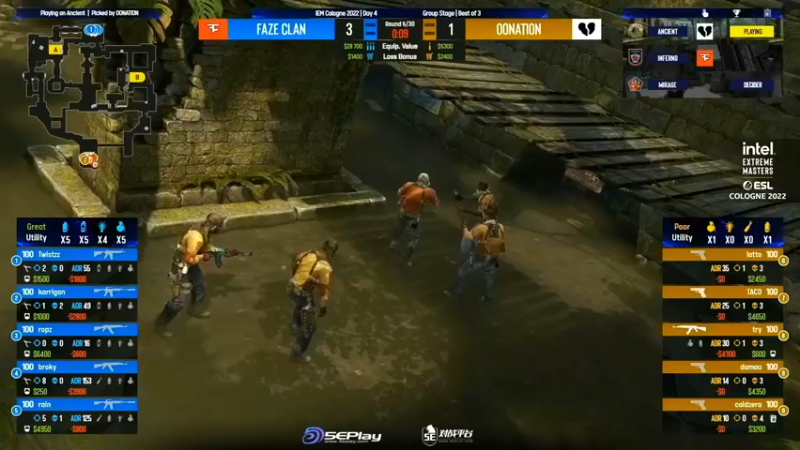 【2022-07-08 18点场】CSGO解说伟伟：直播FAZE VS NATION BO3