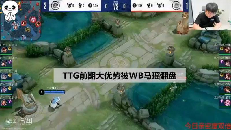 【KPL夏季赛】TTG前期大优势被马瑶给打崩了，张角：WB阵容好太多