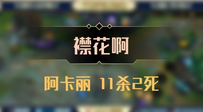 【襟花啊】阿卡丽 11杀2死