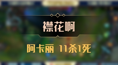 【襟花啊】阿卡丽 11杀1死