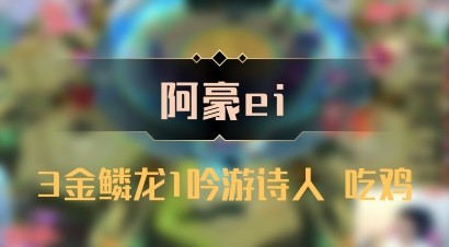 【阿豪ei】3金鳞龙1吟游诗人 吃鸡