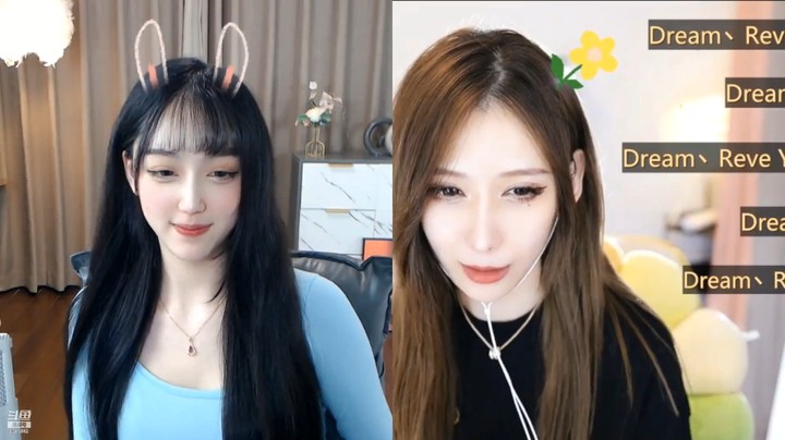 美女兔兔和180连麦玩游戏好搞笑，笑的好开心啊