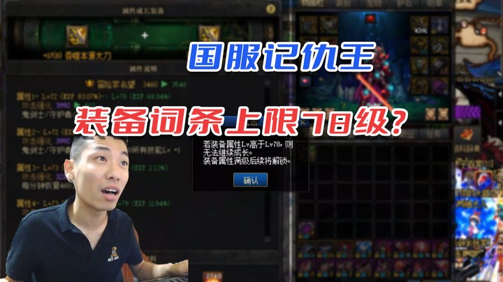 【旭旭宝宝】装备词条上限78级？国服记仇王！