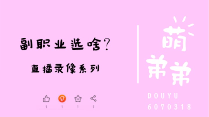 副职业选啥？