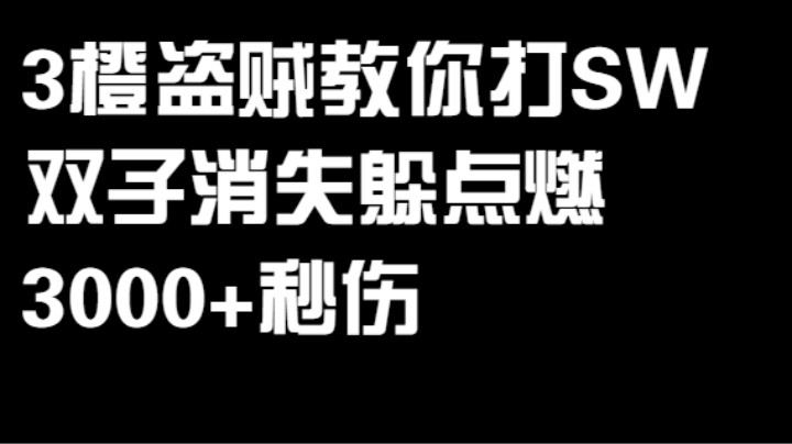 3橙盗贼教你打SW 双子消失躲点燃 3000+秒伤