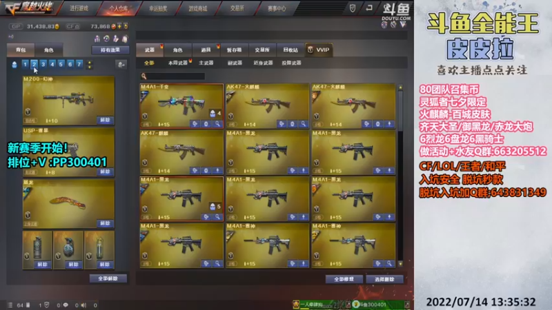 【2022-07-14 13点场】皮皮拉3004O1：皮皮拉:百城皮肤,七夕灵狐者