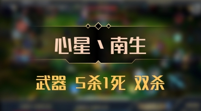 【心星丶南生】武器 5杀1死 双杀