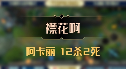 【襟花啊】阿卡丽 12杀2死
