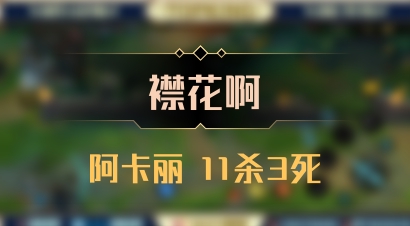 【襟花啊】阿卡丽 11杀3死