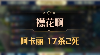 【襟花啊】阿卡丽 17杀2死