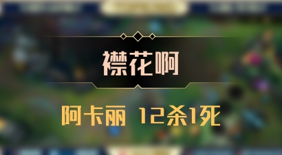 【襟花啊】阿卡丽 12杀1死