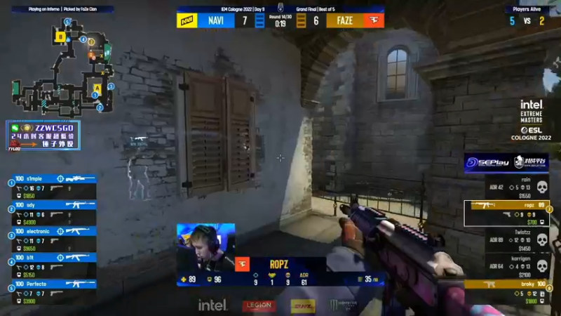 【2022-07-17 22点场】CSGO解说伟伟：决赛 Navi VS FAZE Bo5
