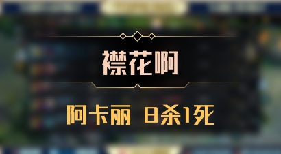 【襟花啊】阿卡丽 8杀1死