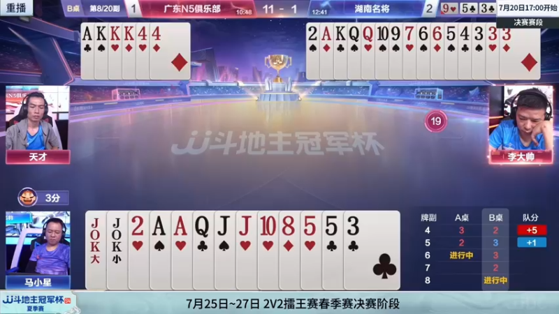 【2022-07-20 07点场】JJ斗地主官方：JJ斗地主冠军杯，夏季赛直播中