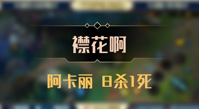 【襟花啊】阿卡丽 8杀1死