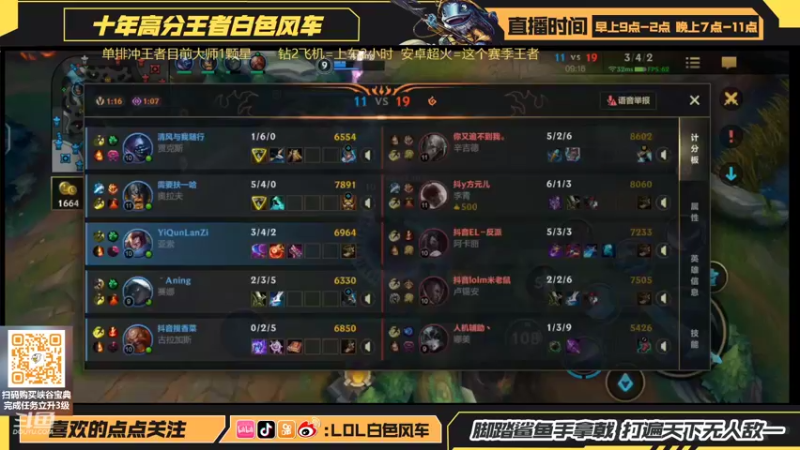 【2022-07-21 20点场】白色风车丶丶丶丶：最强中野艾克！手游端游双第一！