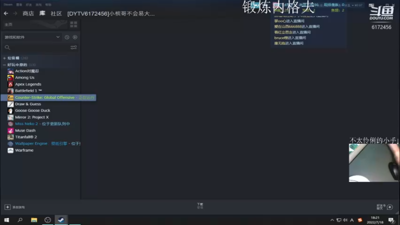 【2022-07-18 18点场】bil小槟哥：CS：GO 内格夫战神