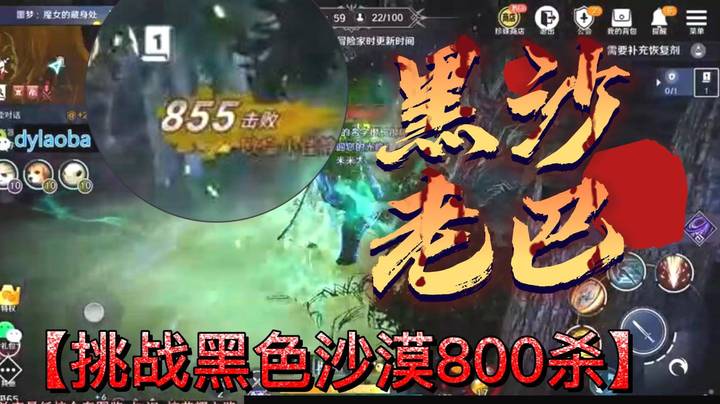 成功挑战黑色沙漠800杀！