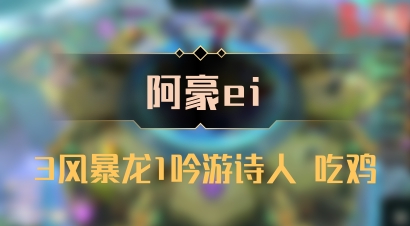【阿豪ei】3风暴龙1吟游诗人 吃鸡