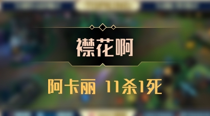 【襟花啊】阿卡丽 11杀1死