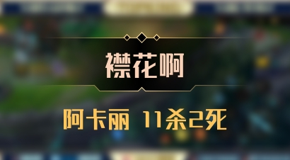 【襟花啊】阿卡丽 11杀2死