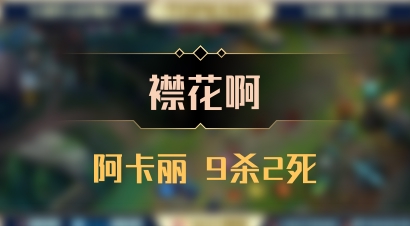 【襟花啊】阿卡丽 9杀2死