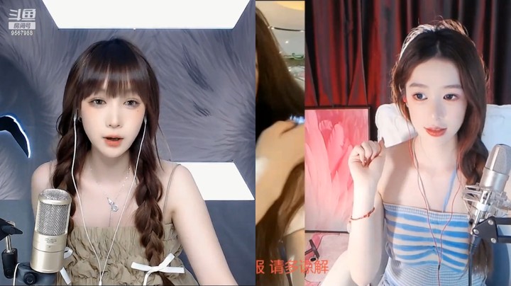 美女困困直播连麦，对面小姐姐很好看啊