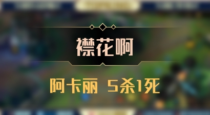 【襟花啊】阿卡丽 5杀1死
