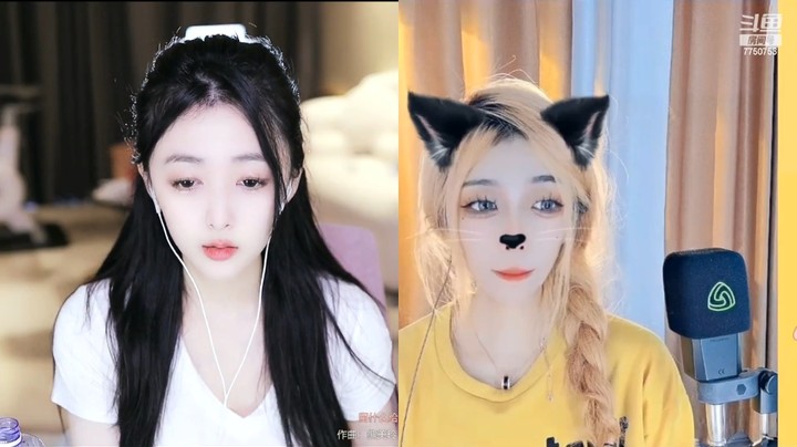 小圈圈美女小姐姐直播连麦真可爱，今天发型很少女