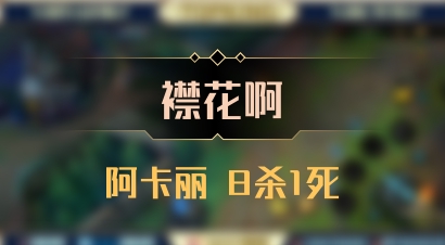 【襟花啊】阿卡丽 8杀1死