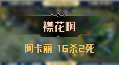 【襟花啊】阿卡丽 16杀2死