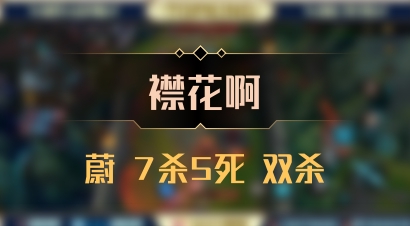 【襟花啊】蔚 7杀5死 双杀
