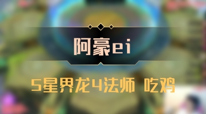 【阿豪ei】5星界龙4法师 吃鸡