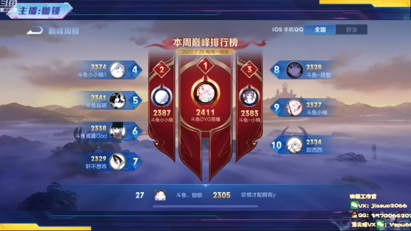 【2022-07-31 18点场】是个枷锁：【枷锁】巅峰赛！