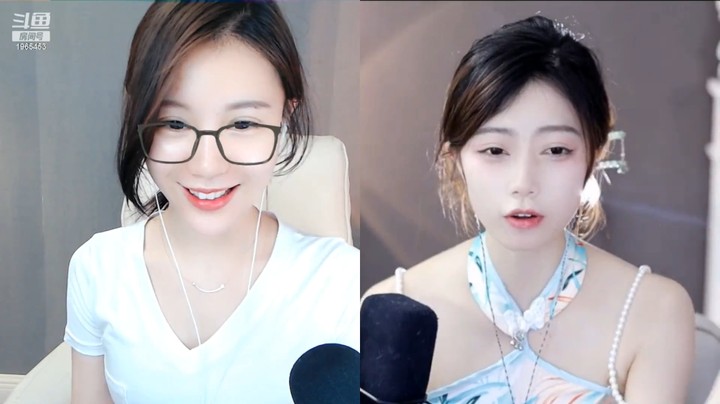 大琳美女戴眼镜还挺像老师的，对面的煊宝好看