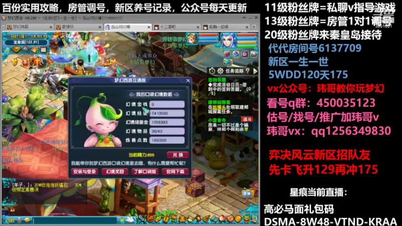 【2022-07-31 18点场】玮哥爱梦幻：一生一世120天175-送攻略