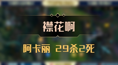 【襟花啊】阿卡丽 29杀2死