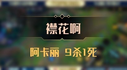【襟花啊】阿卡丽 9杀1死