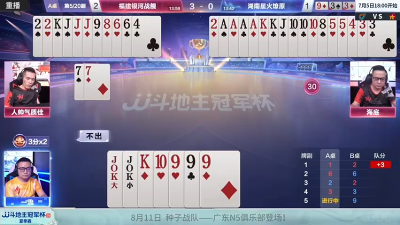 【2022-08-08 08点场】JJ斗地主官方：经典战役回顾 488743