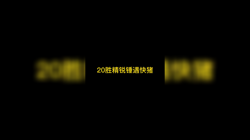 20胜精锐锤遇速猪