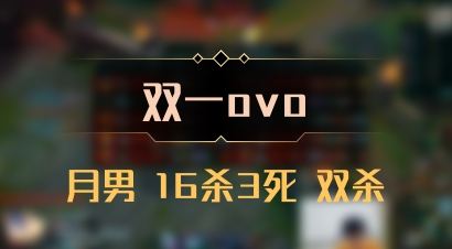 【双一ovo】月男 16杀3死 双杀