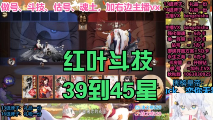 【阴阳师】冰之树的红叶斗技39到45星20220817 12点场