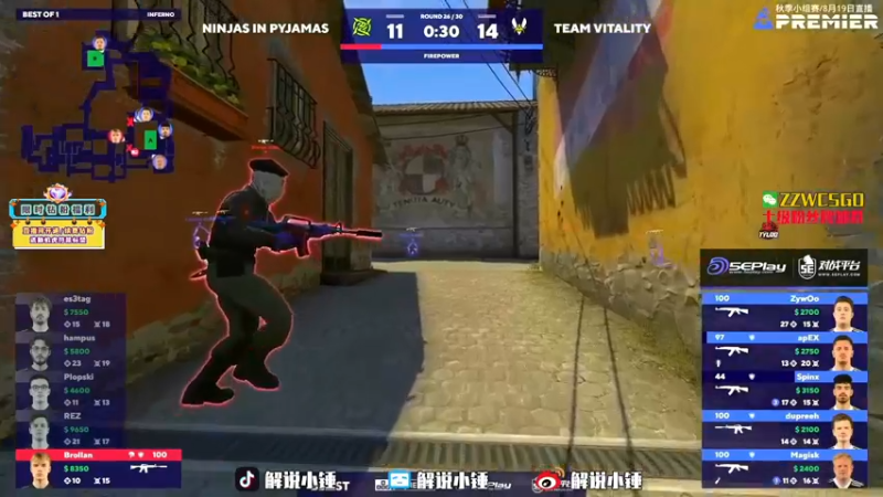 【2022-08-20 10点场】CSGO解说伟伟：Blast小组赛Nip小蜜蜂回放晚上7播