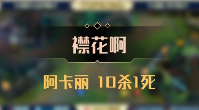 【襟花啊】阿卡丽 10杀1死