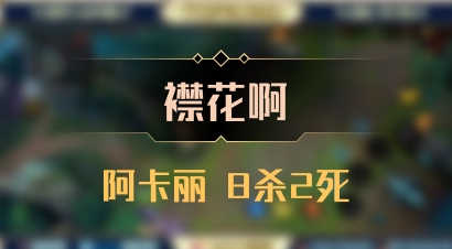 【襟花啊】阿卡丽 8杀2死